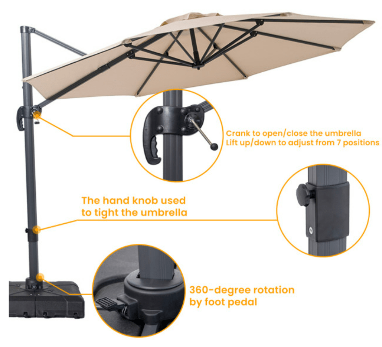 10 Ft Patio Cantilever Hang Umbrella Linmao Patio Manufacturer