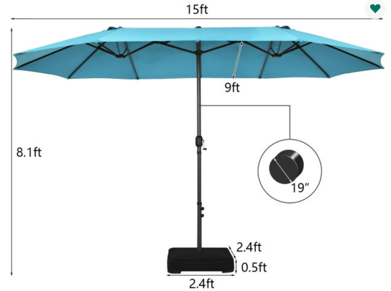 Double Side Twin Patio Umbrella Linmaopatio Manufacture