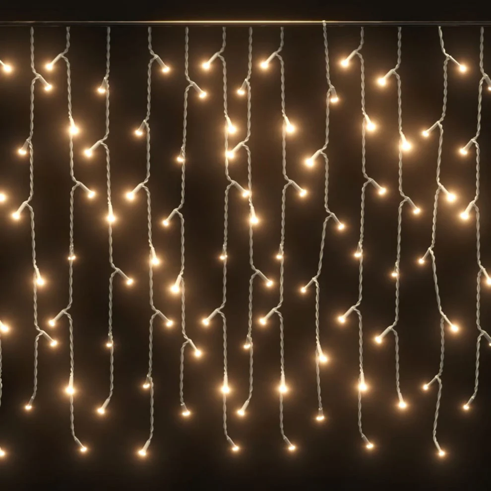 Christmas Lighting Led Curtain Icicle Lights Hanging Lights Warm White Lm Patio Manufactory