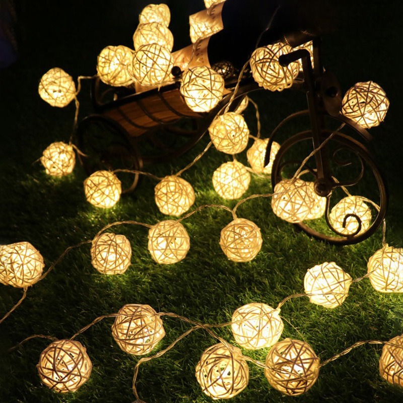 Outdoor Rattan Rope Shaded String Lights Lm Patio Manufactory